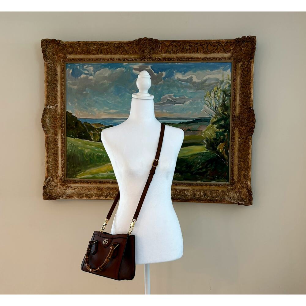 Gucci Diana Bamboo Handle Small Leather Crossbody Tote Bag Brown Small Mini - Picture 2 of 16